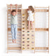 Lezecká stěna pro děti 7v1: žebřiny, síť, hrazda a houpačky 3v1