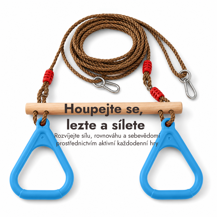 2v1 Houpací set: Trapéz + Gymnastické kruhy