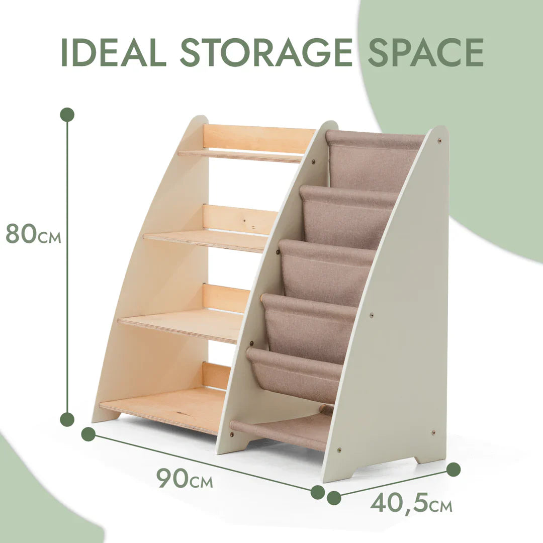 Police na knihy a hračky pro děti Montessori 2v1