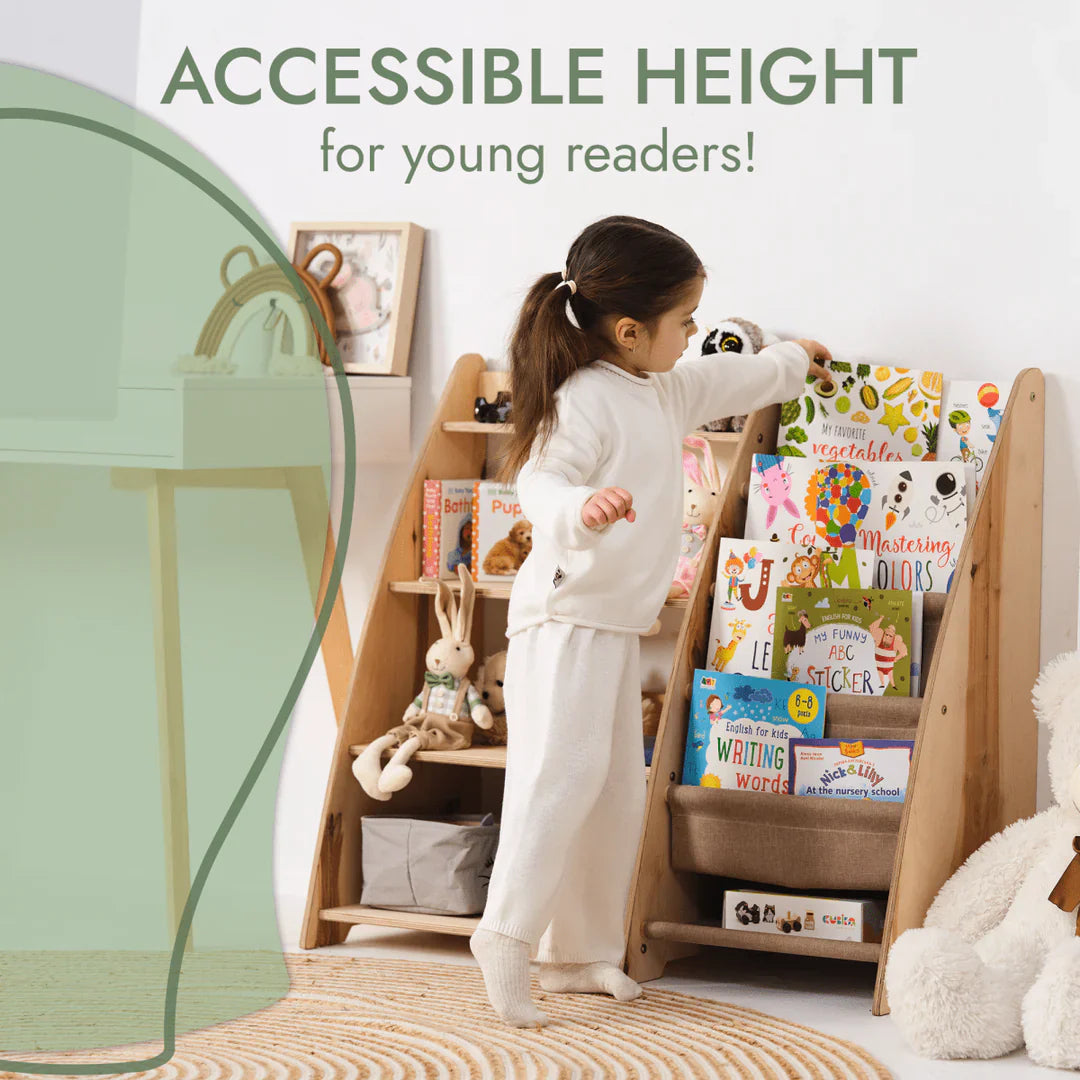 Police na knihy a hračky pro děti Montessori 2v1