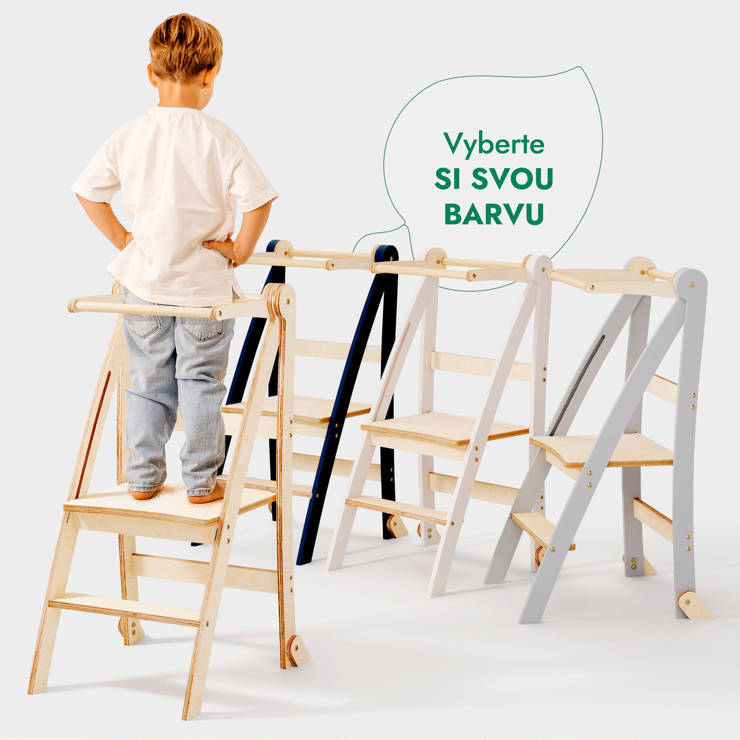 Učicí věž pro děti: kuchyňský pomocník pro děti – tmavě šedá