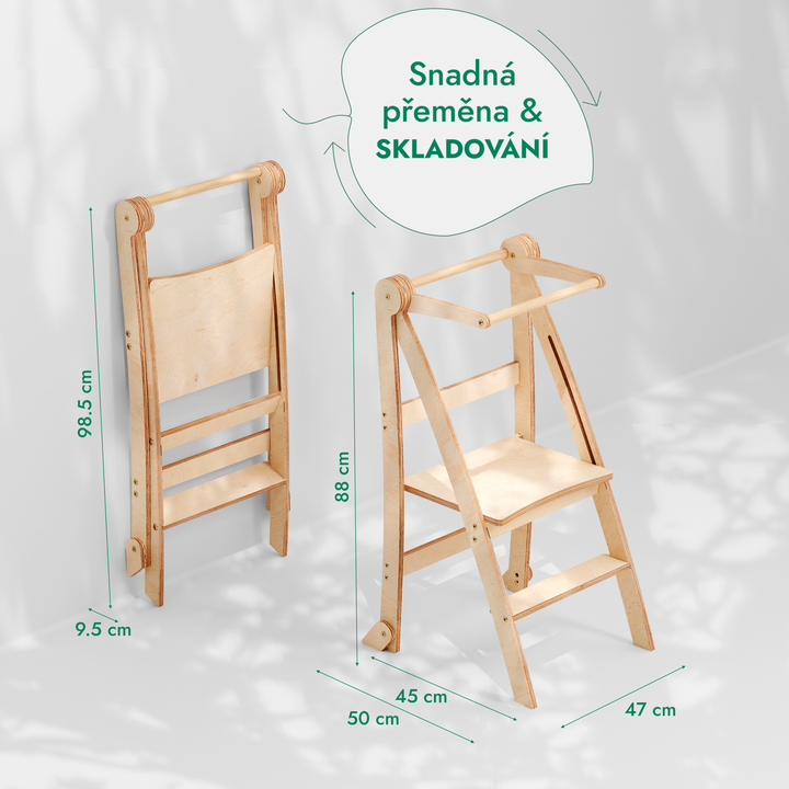 Učicí věž pro děti: kuchyňský pomocník pro děti – tmavě šedá