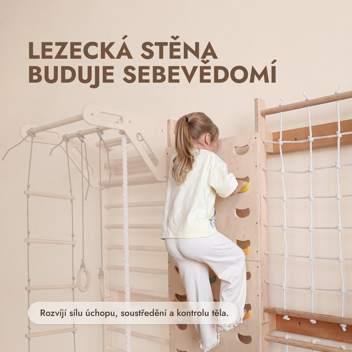 Rozšíření pro švédskou stěnu: lezecká stěna a síť