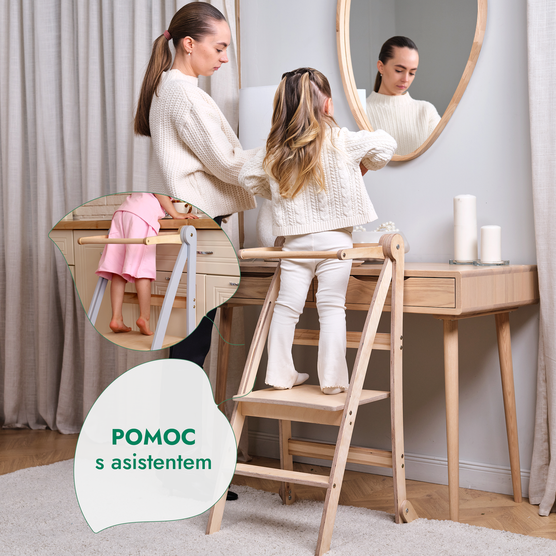 Učicí věž pro děti: kuchyňský pomocník pro děti – tmavě šedá