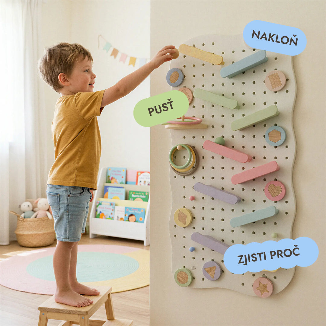 Dřevěný pegboard do dětského pokoje — GoodevasBoard