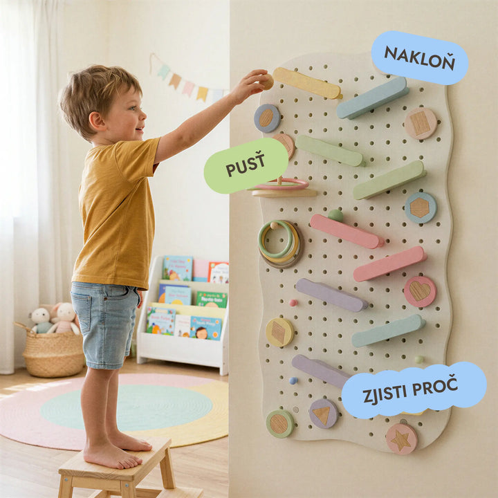Dřevěný pegboard do dětského pokoje — GoodevasBoard
