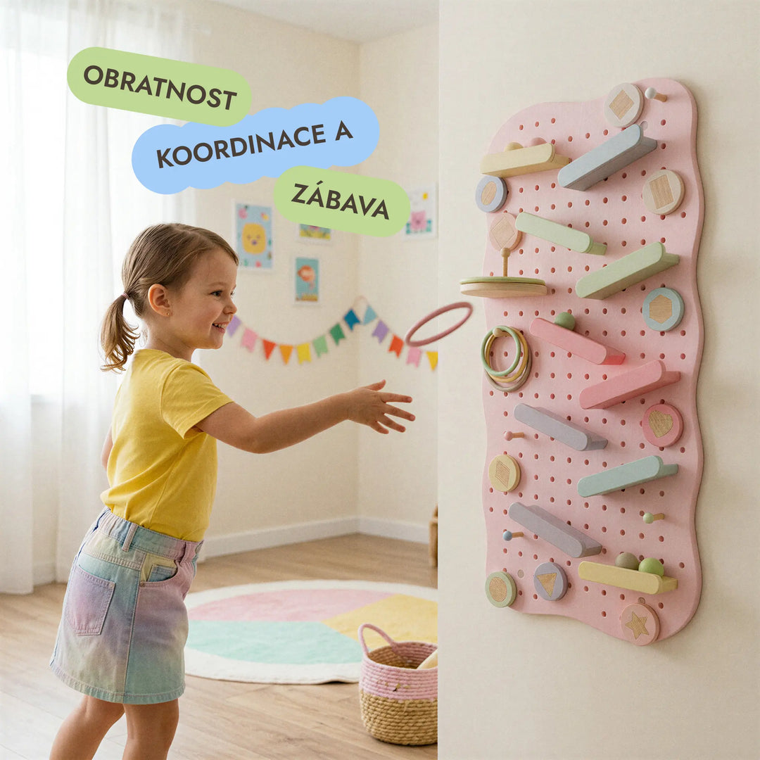 Dřevěný pegboard do dětského pokoje — GoodevasBoard