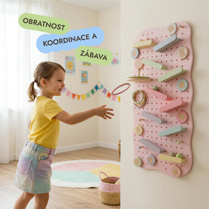 Dřevěný pegboard do dětského pokoje — GoodevasBoard