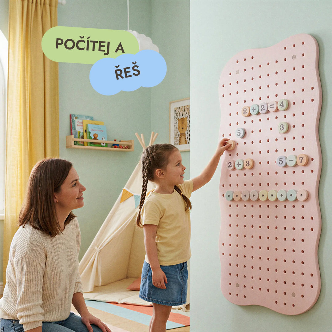 Dřevěný pegboard do dětského pokoje — GoodevasBoard