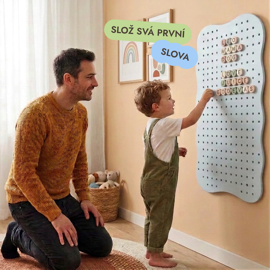Dřevěný pegboard do dětského pokoje — GoodevasBoard