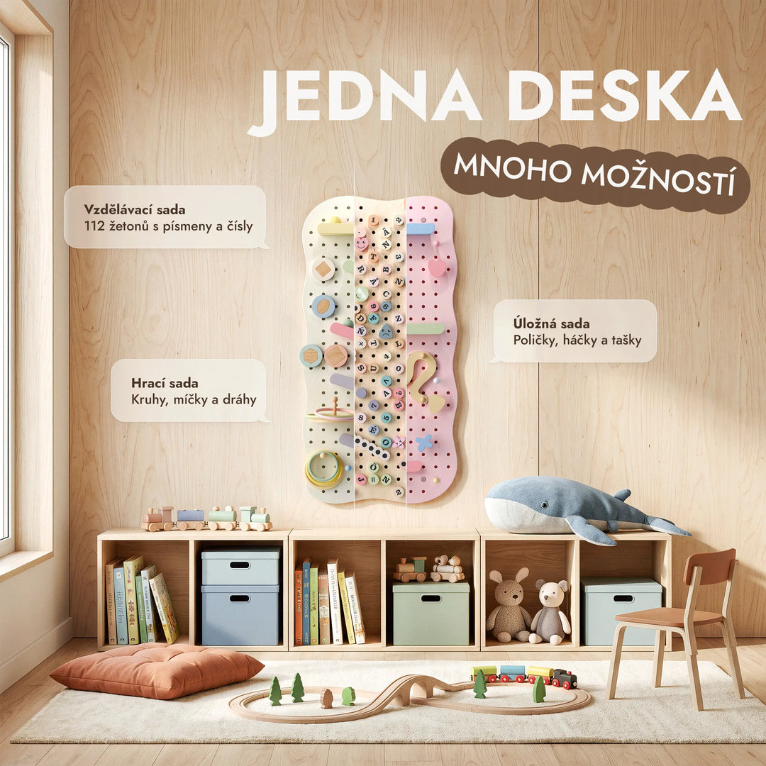 Dřevěný pegboard do dětského pokoje — GoodevasBoard