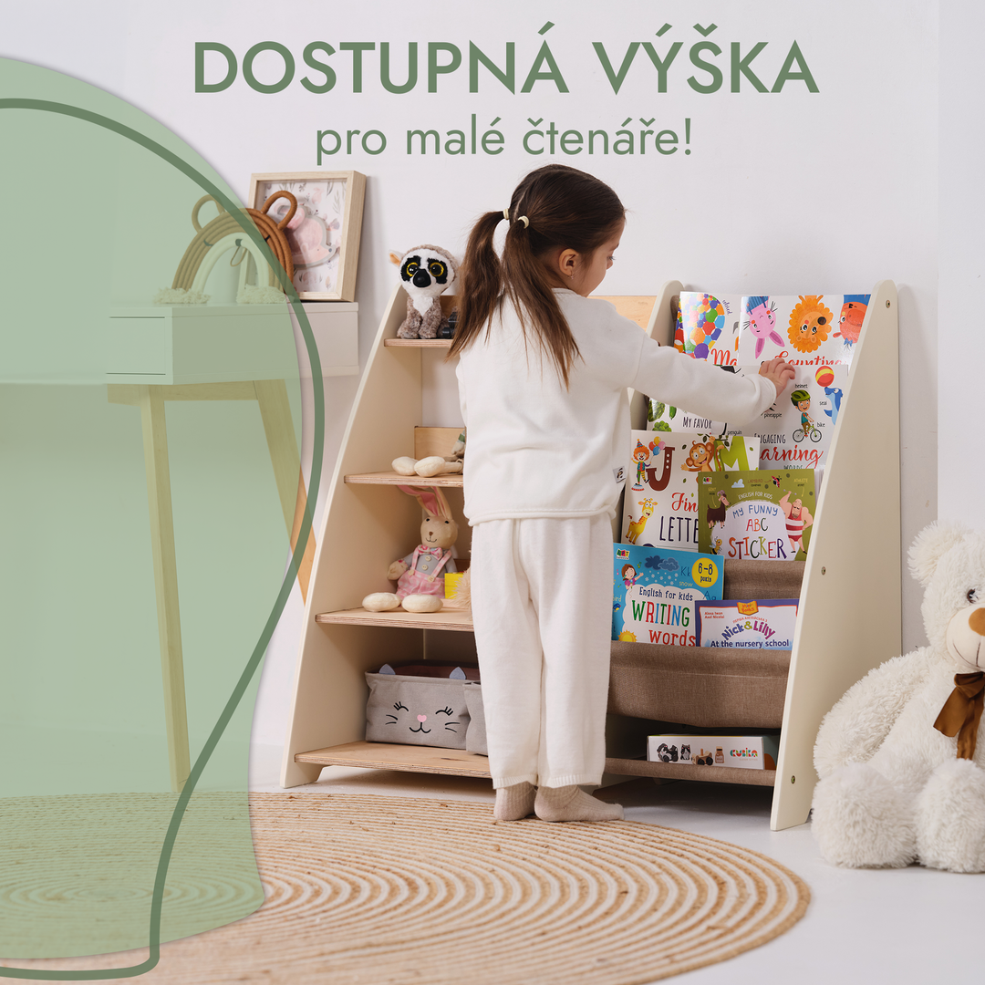 Police na knihy a hračky pro děti Montessori 2v1