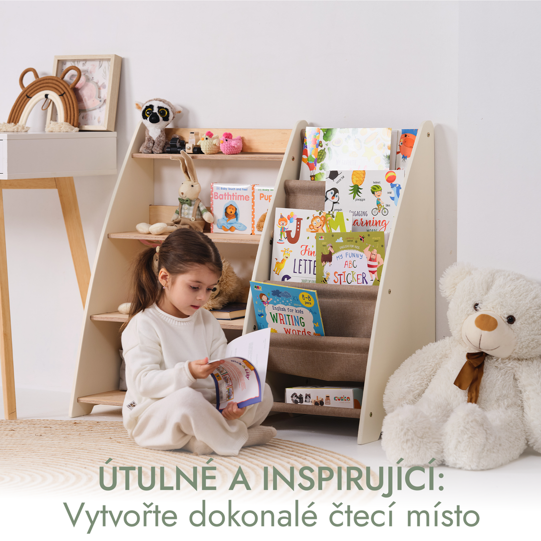 Police na knihy a hračky pro děti Montessori 2v1