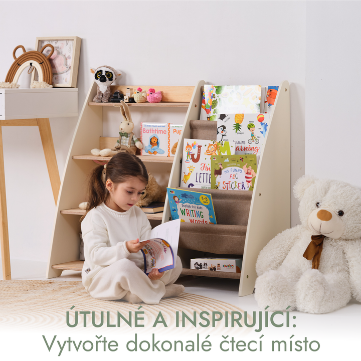 Police na knihy a hračky pro děti Montessori 2v1